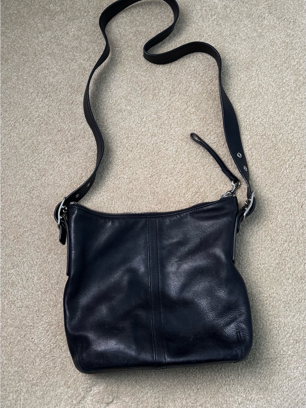Coach Legacy Slim Duffle 9326 Black Leather Crossbody Shoulder Bag Vintage